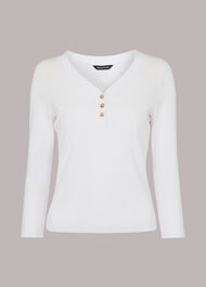 Paiton Ribbed Button Front Top