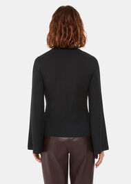 Wide Sleeve High Neck Top
