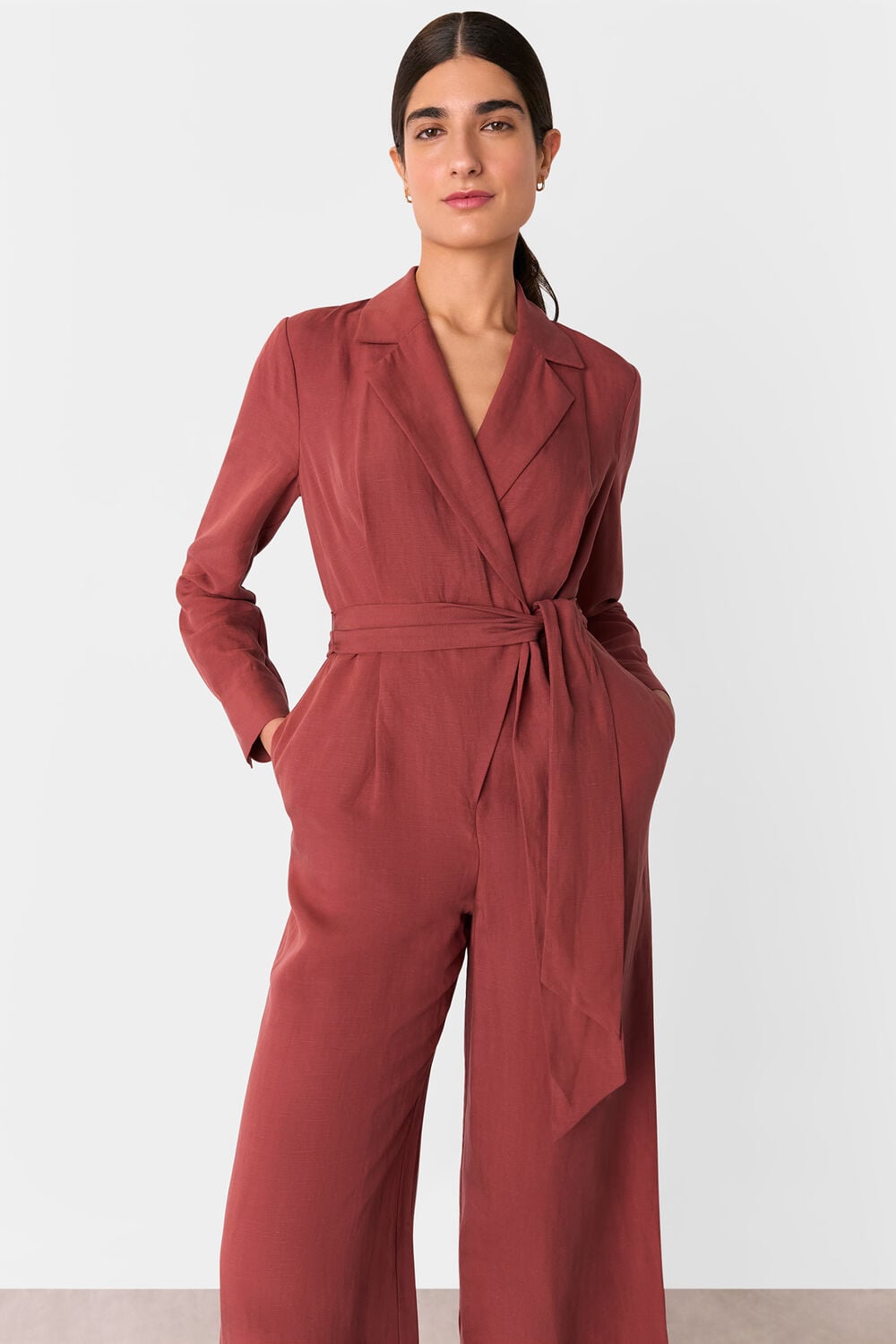 Rose Relaxed Linen Blend Jumpsuit