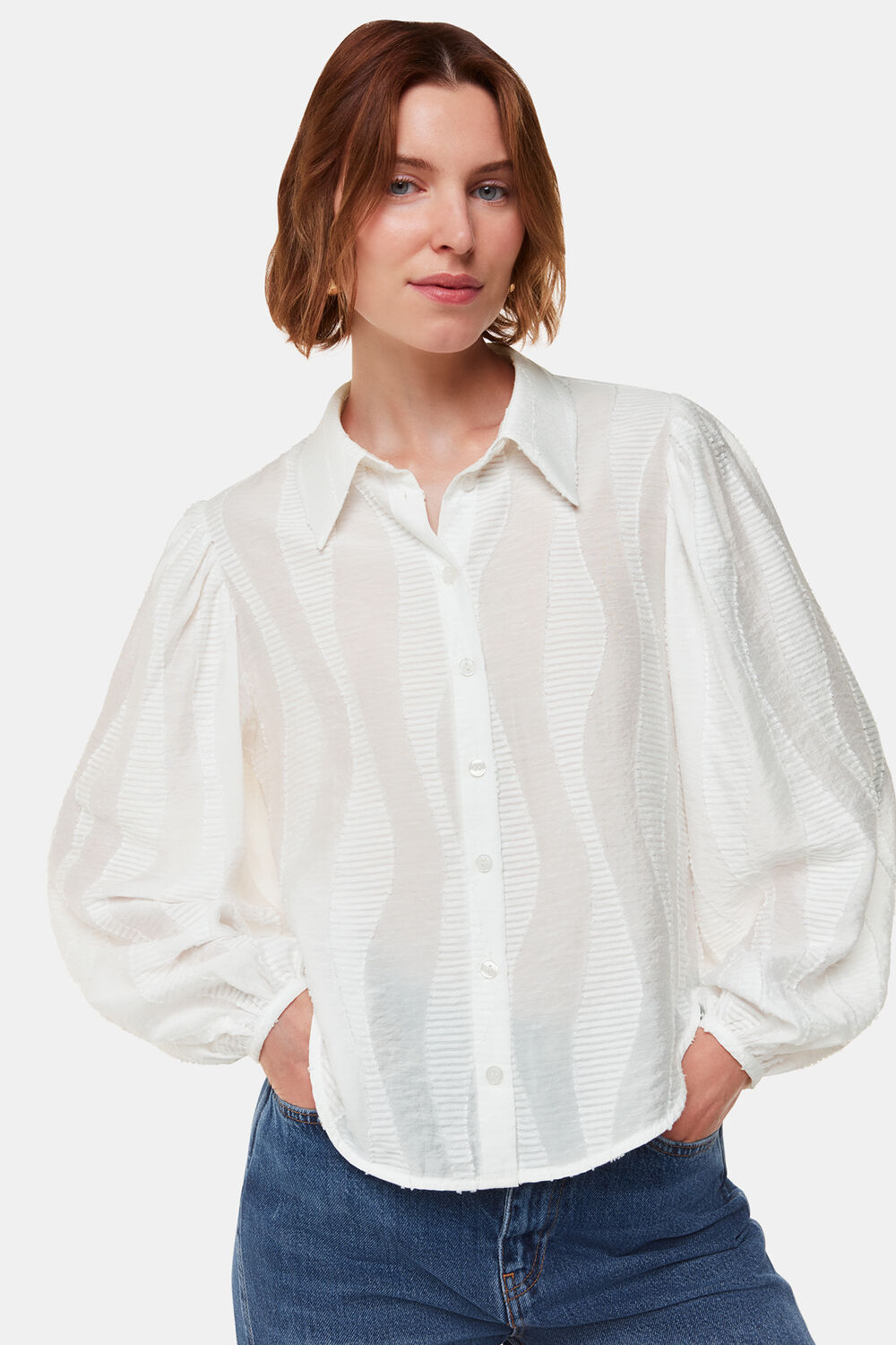 White Hannah Textured Shirt