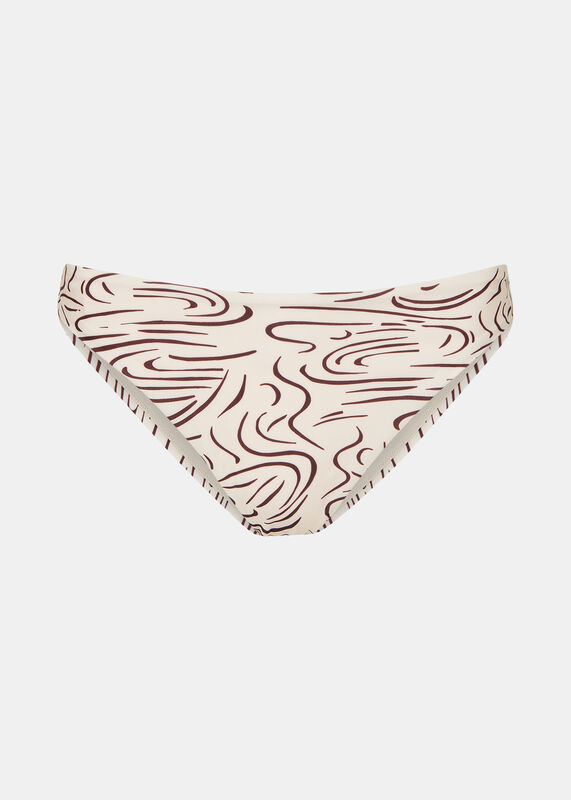 Cream The Longing Wave Print Bikini Brief
