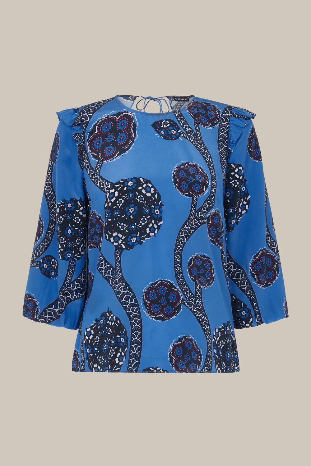 Trailing Seedpod Silk Top Blue/Multi