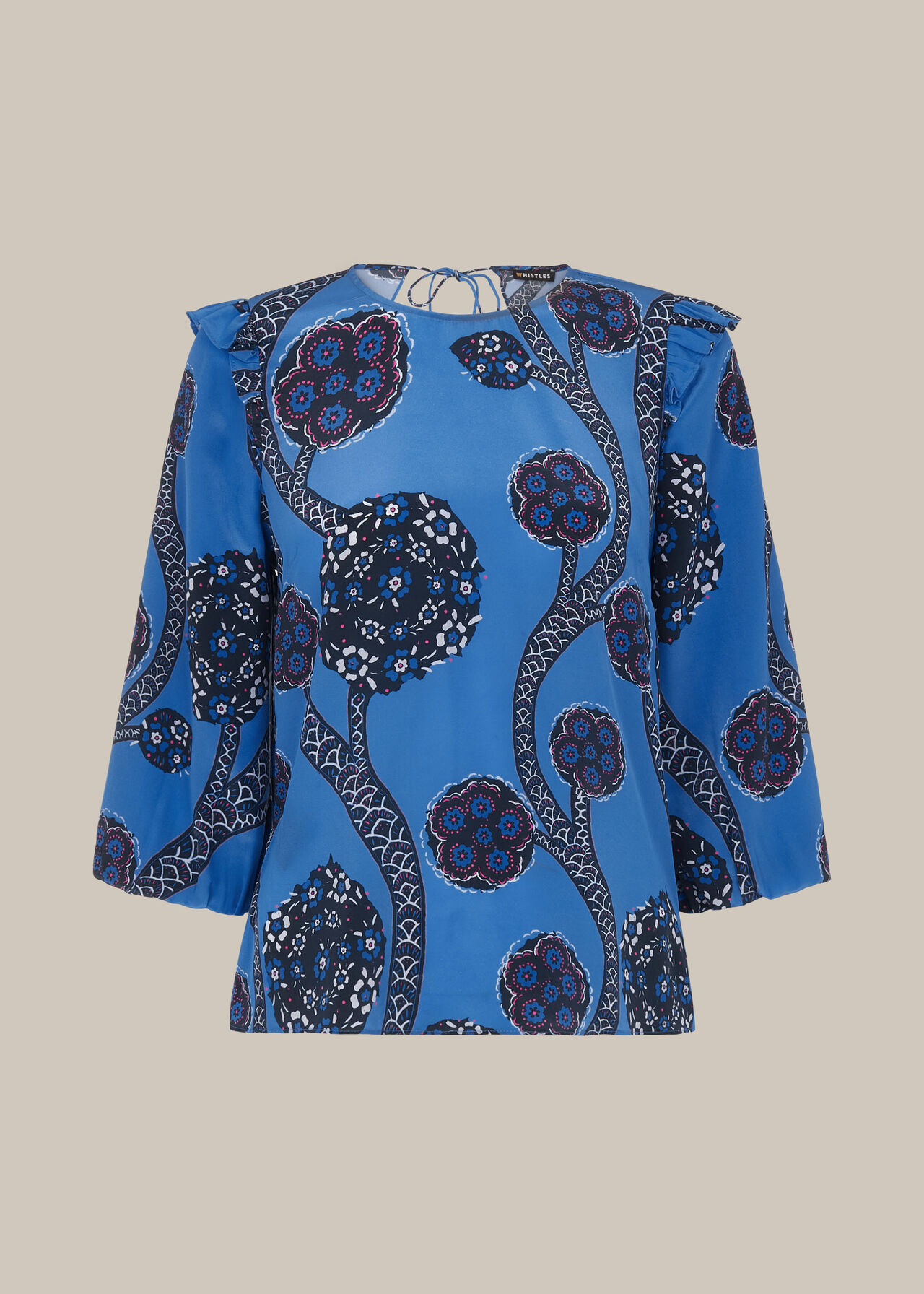 Trailing Seedpod Silk Top Blue/Multi