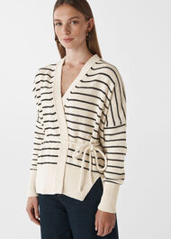 Stripe Tie Detail Cardigan Multicolour