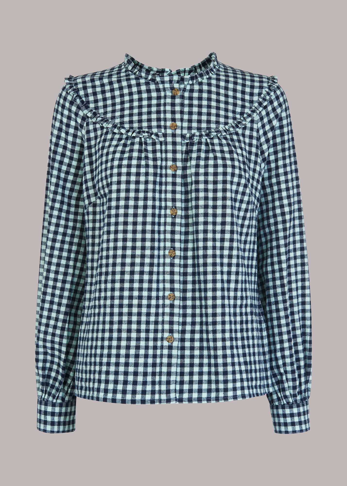ウィッスルズ WHISTLES Gingham Frill Detail Top （Multicolour） Multicolour Gingham Frill Detail Top | WHISTLES | Whistles ROW |