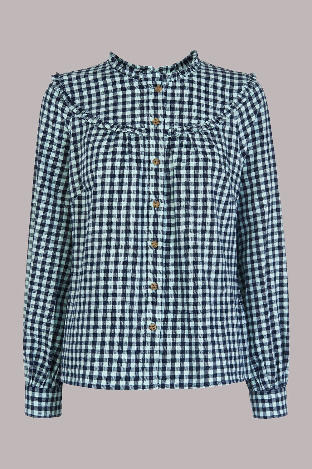 Gingham Frill Detail Top
