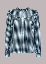 Gingham Frill Detail Top