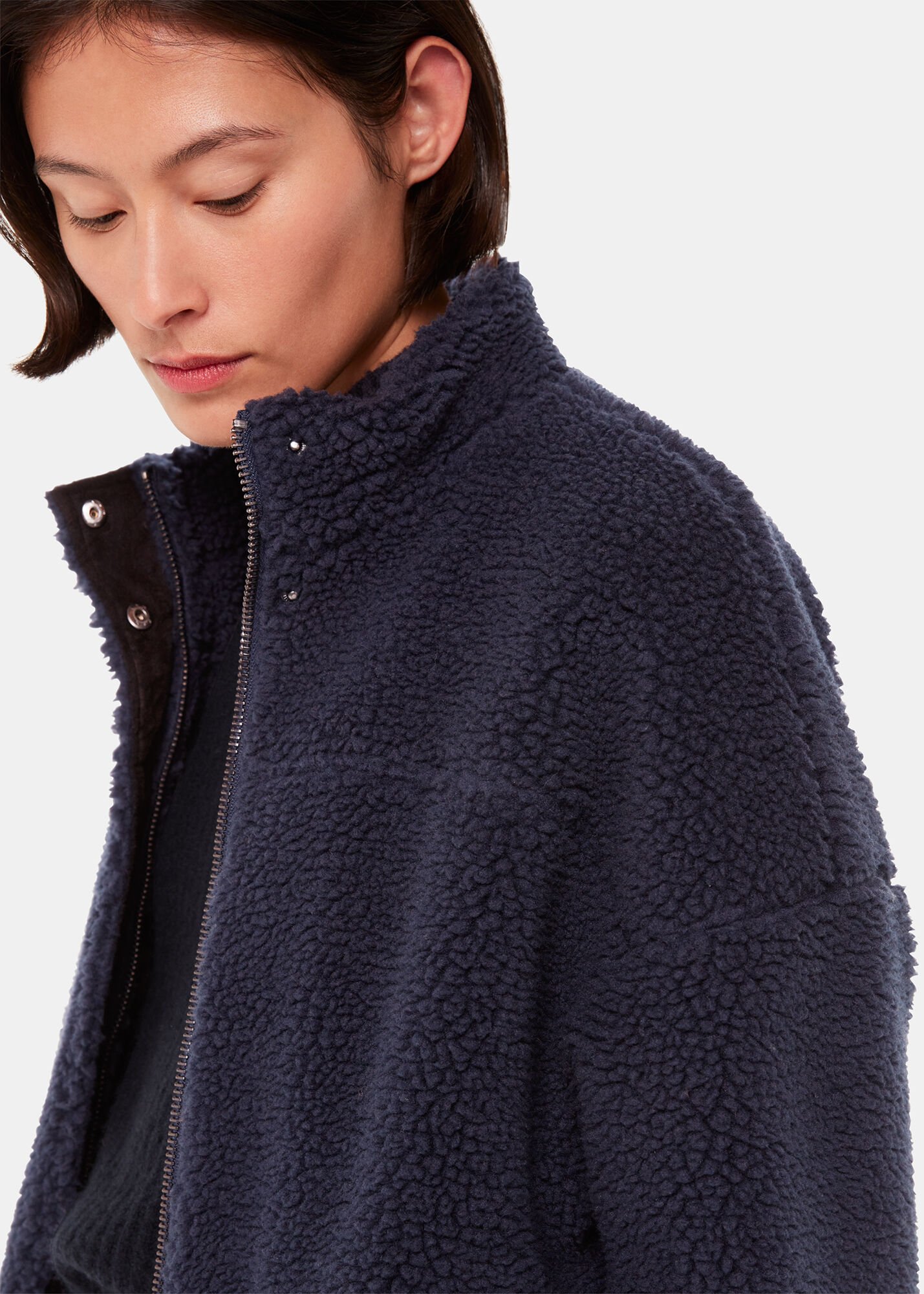 Teddy faux fur bomber jacket outlet