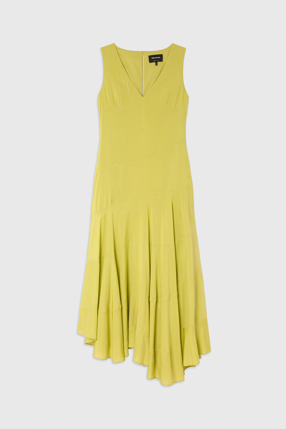 Pale Green Sleeveless Tiered Midi Dress