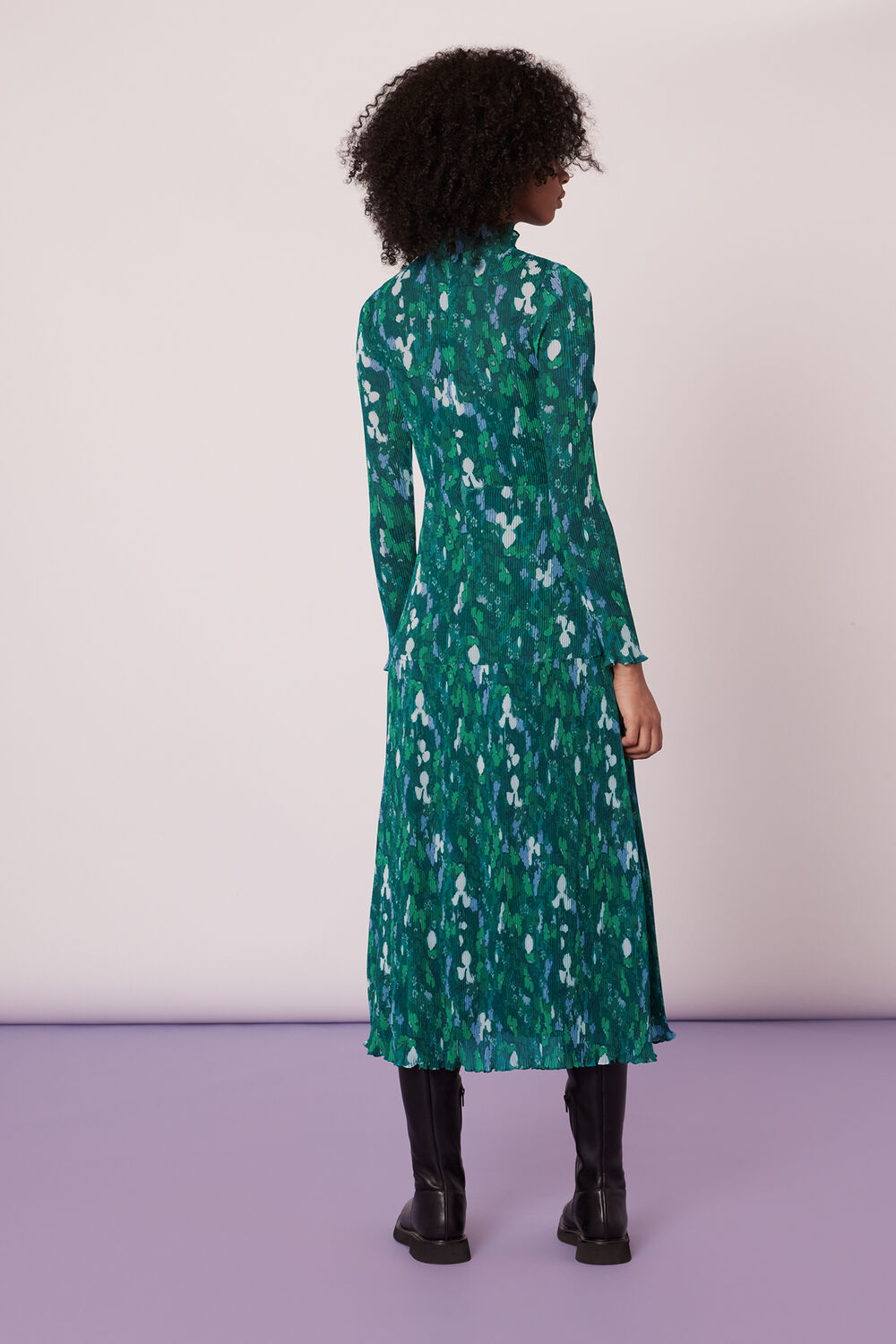 Kaleidoscope Plisse Midi Dress