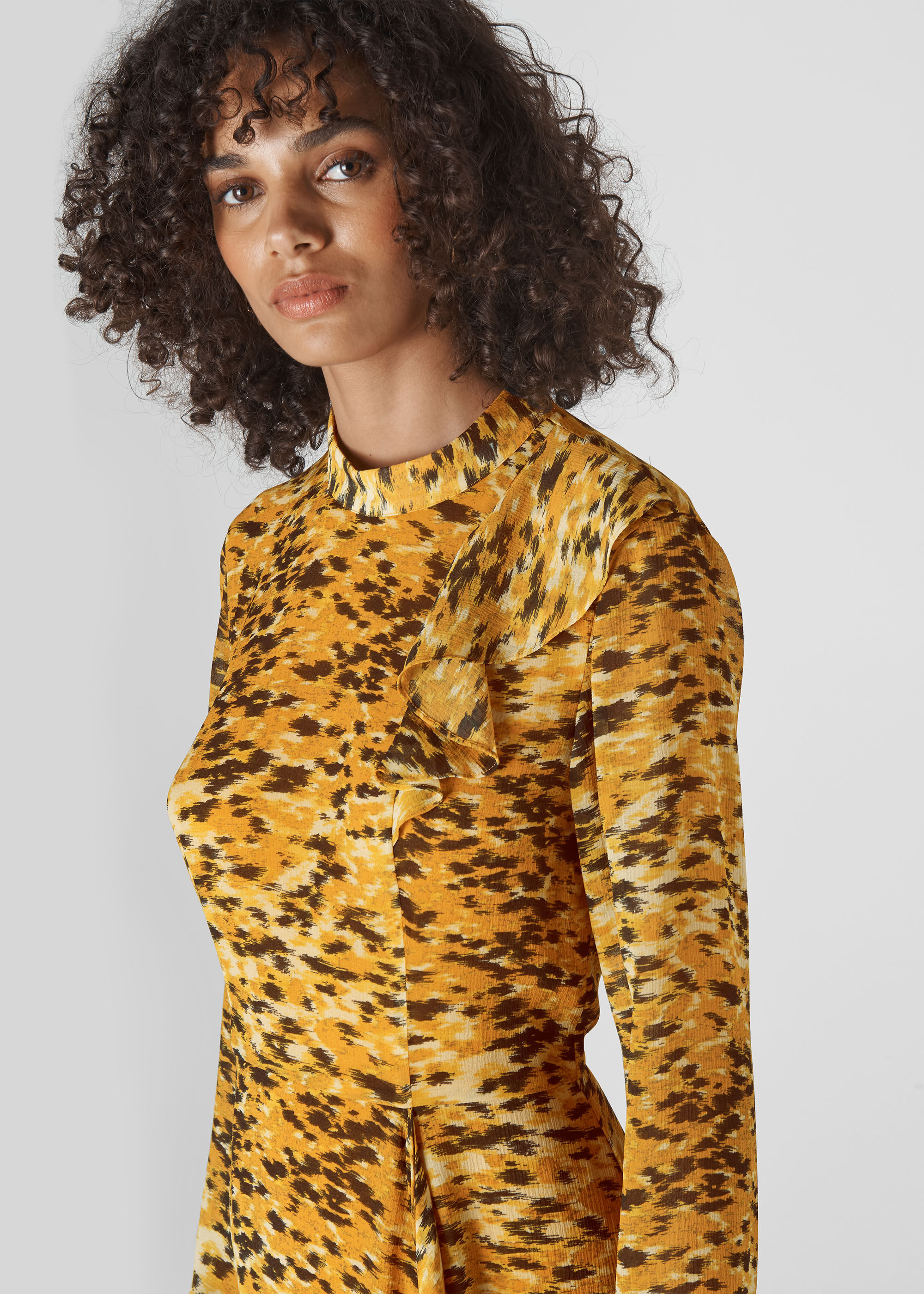 Yellow Multi Ines Ikat Animal Dress WHISTLES