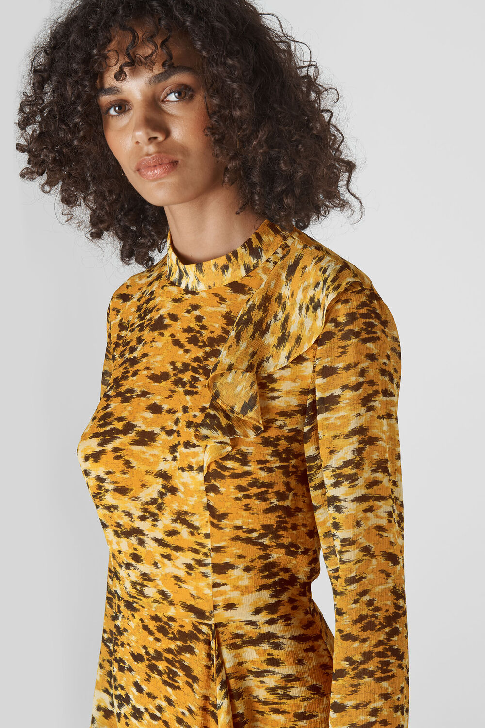Ines Ikat Animal Dress Yellow/Multi