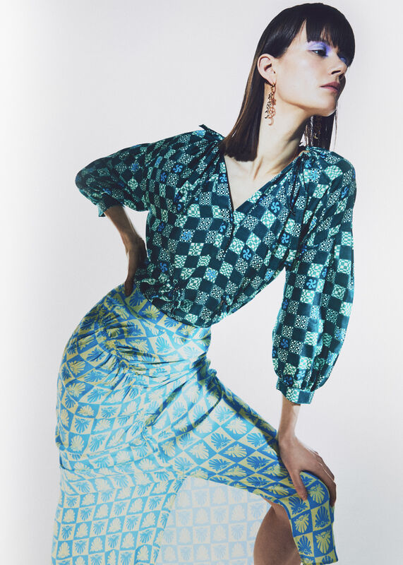 CHECKERBOARD SHELLS CLEO SKIRT
