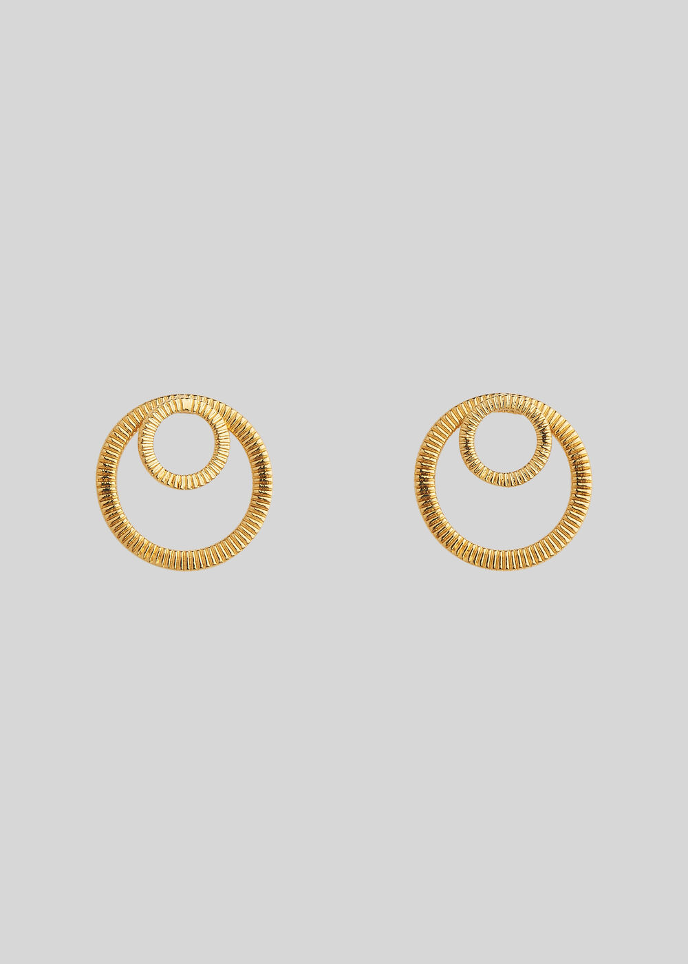 Textured Double Circle Earring Gold/Multi