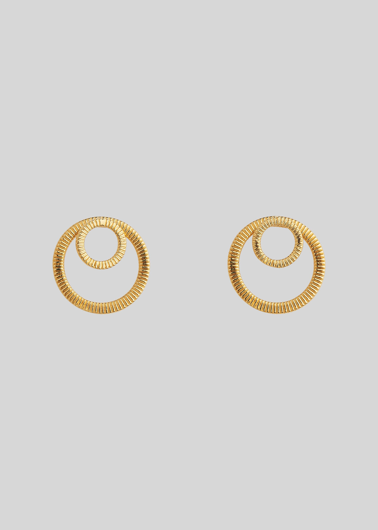 Textured Double Circle Earring Gold/Multi