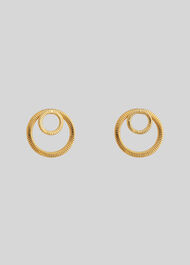 Textured Double Circle Earring Gold/Multi