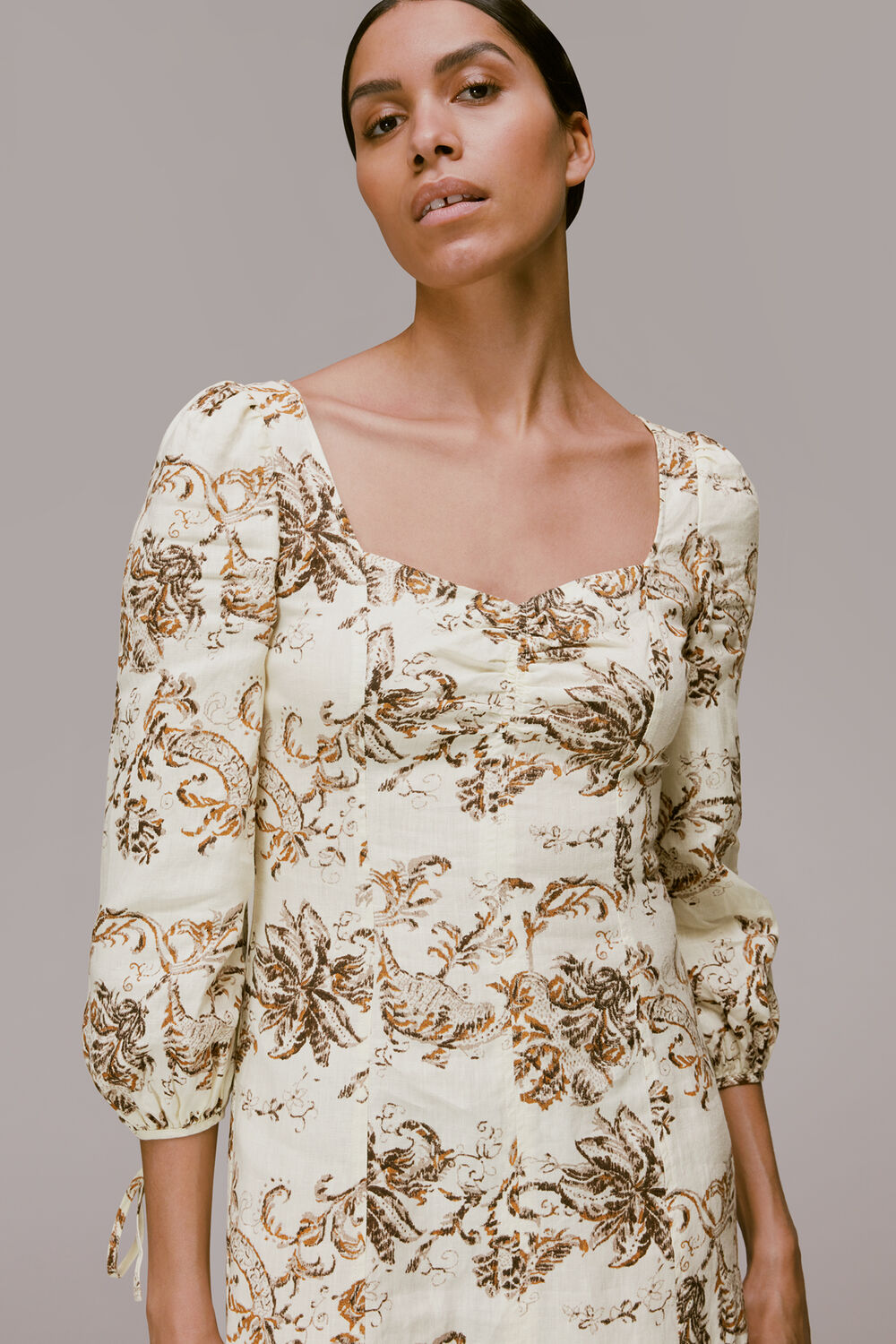 Halle Rococo Linen Blend Dress