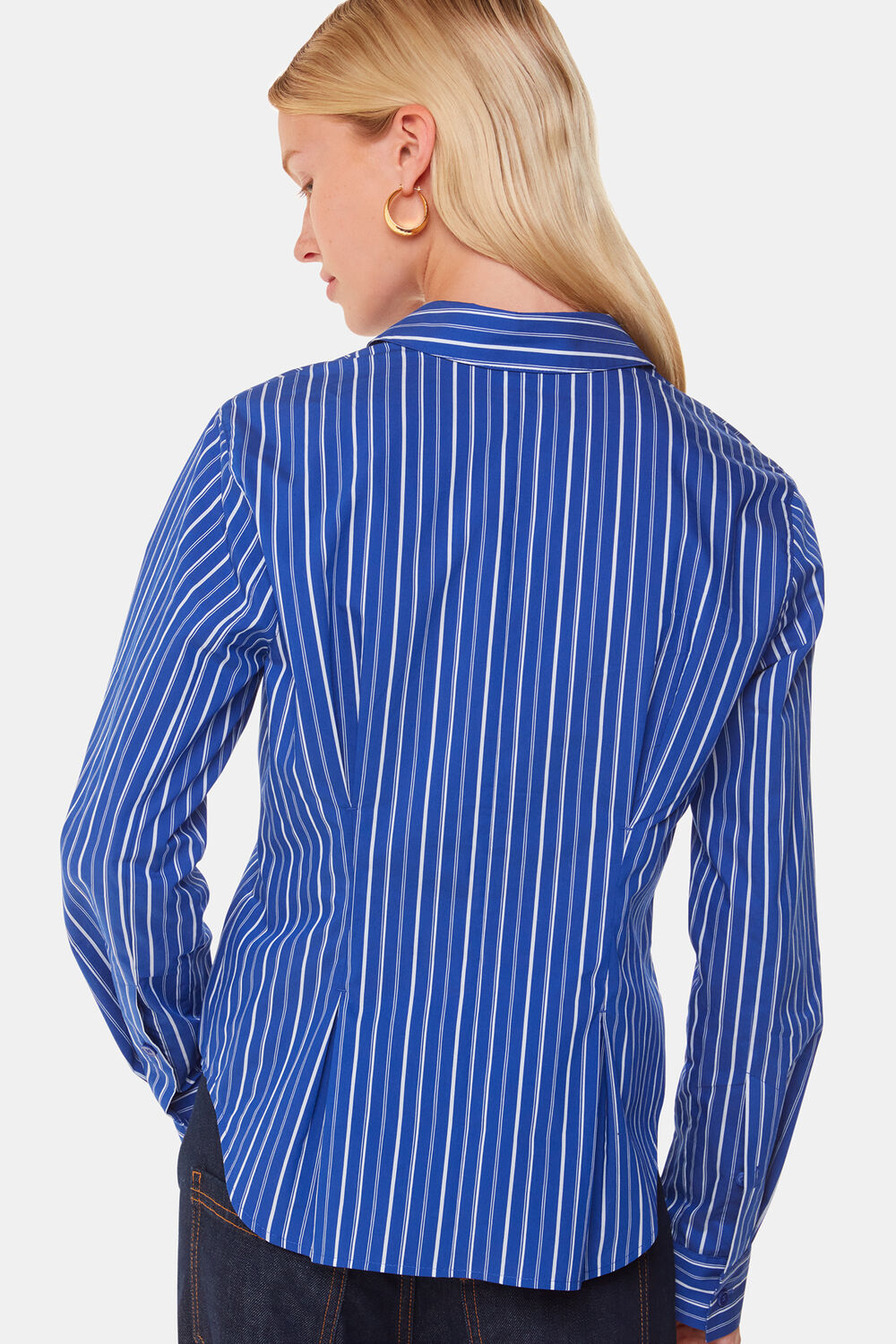 Stripe Waisted Cotton Shirt