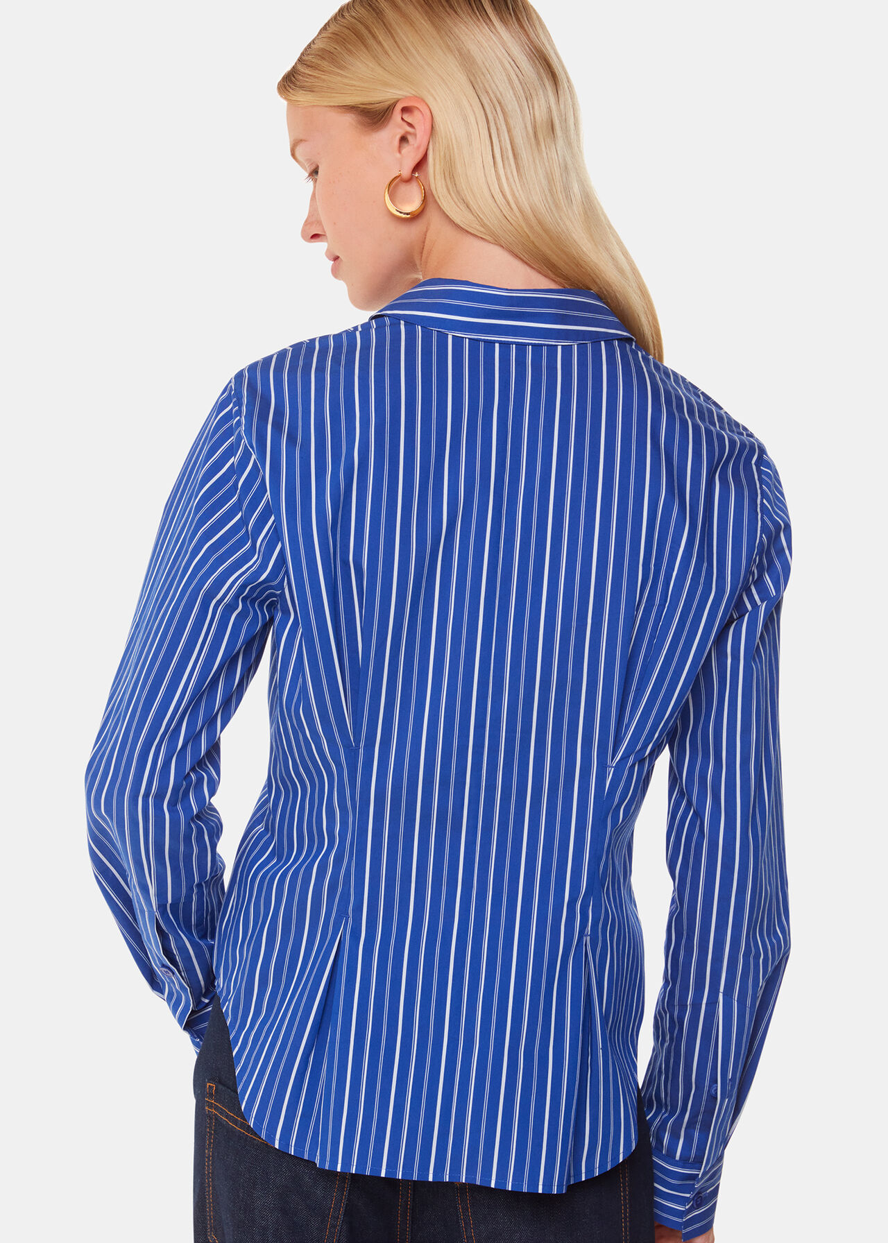 Stripe Waisted Cotton Shirt