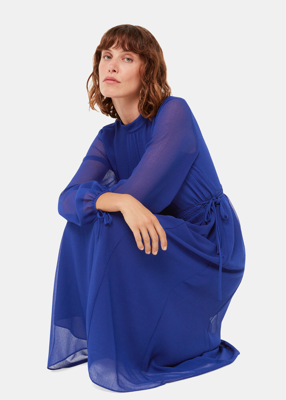 blue dress for baby girl Mid-Cut Dress Blue Ivy (with gold foil) main image 0