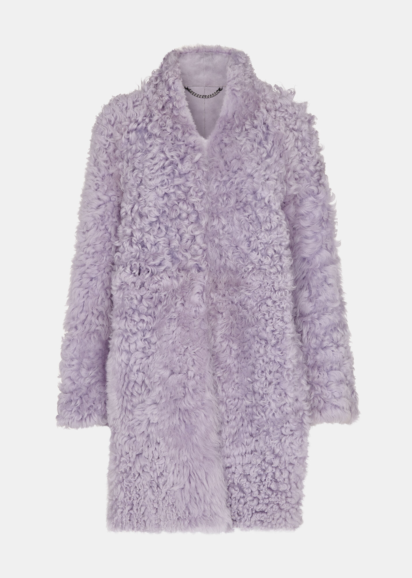 Whistles lilac faux fur coat deals