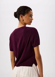 Short Sleeve Button Front Knit