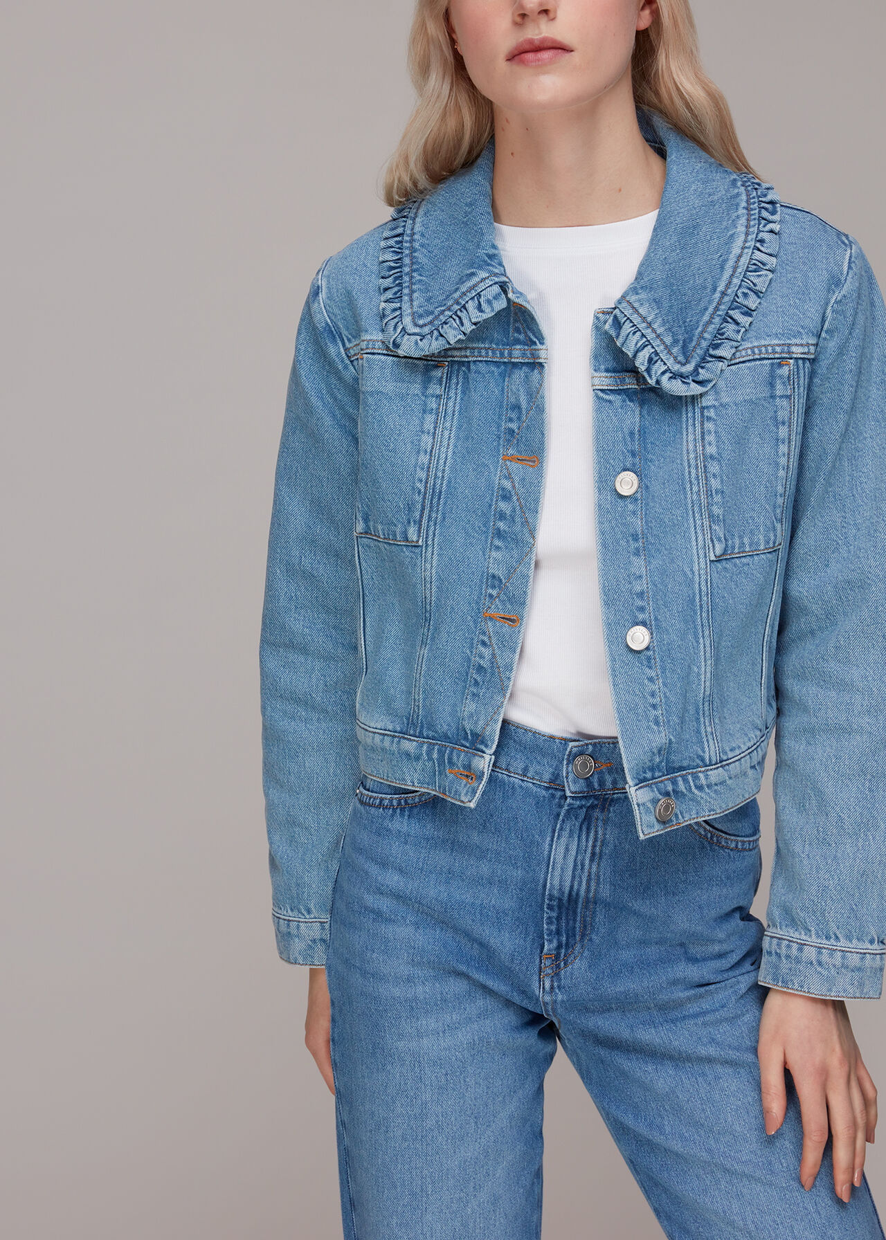 Collar Detail Denim Jacket