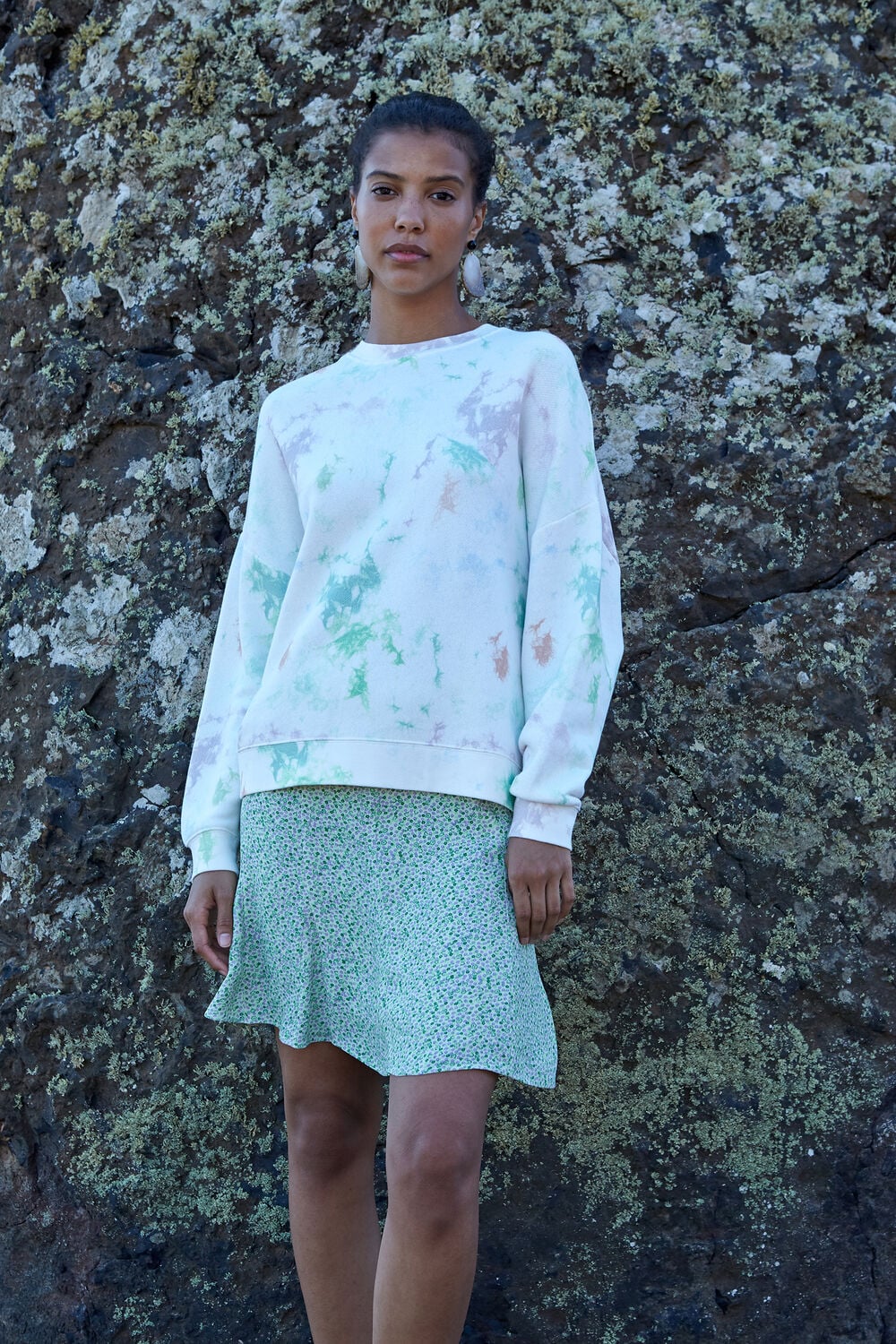 Tie Dye Print Sweatshirt White/Multi