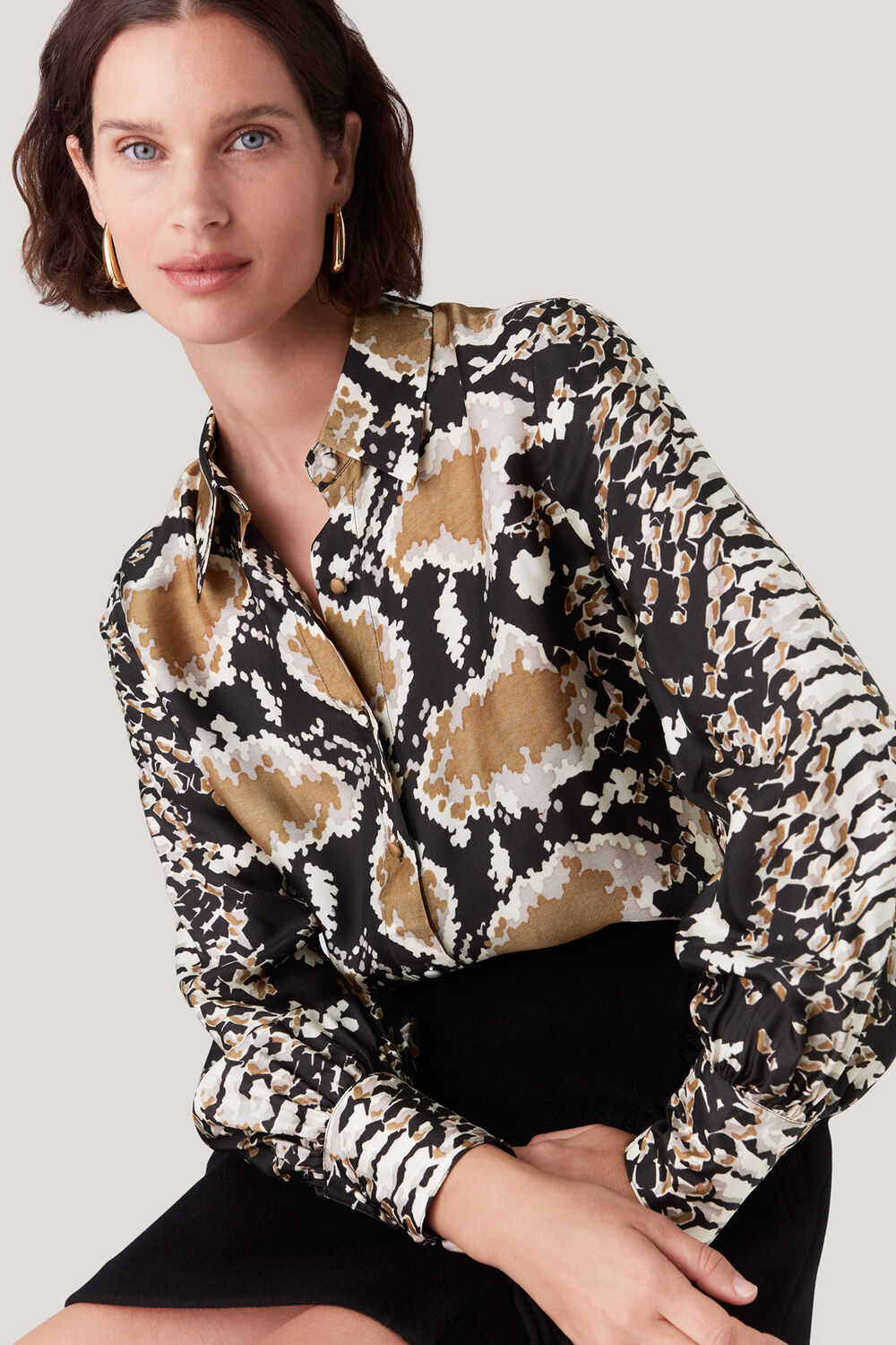 Silk Snake Oversized Shirt