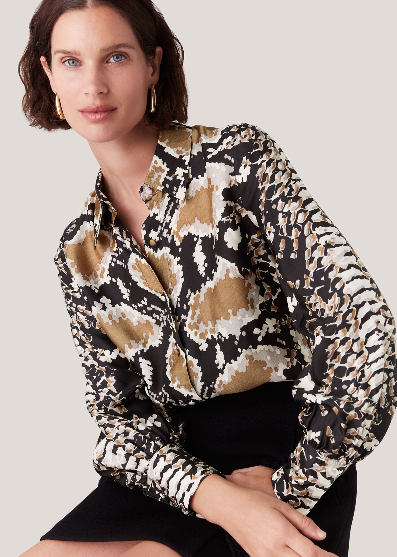 Silk Snake Oversized Shirt