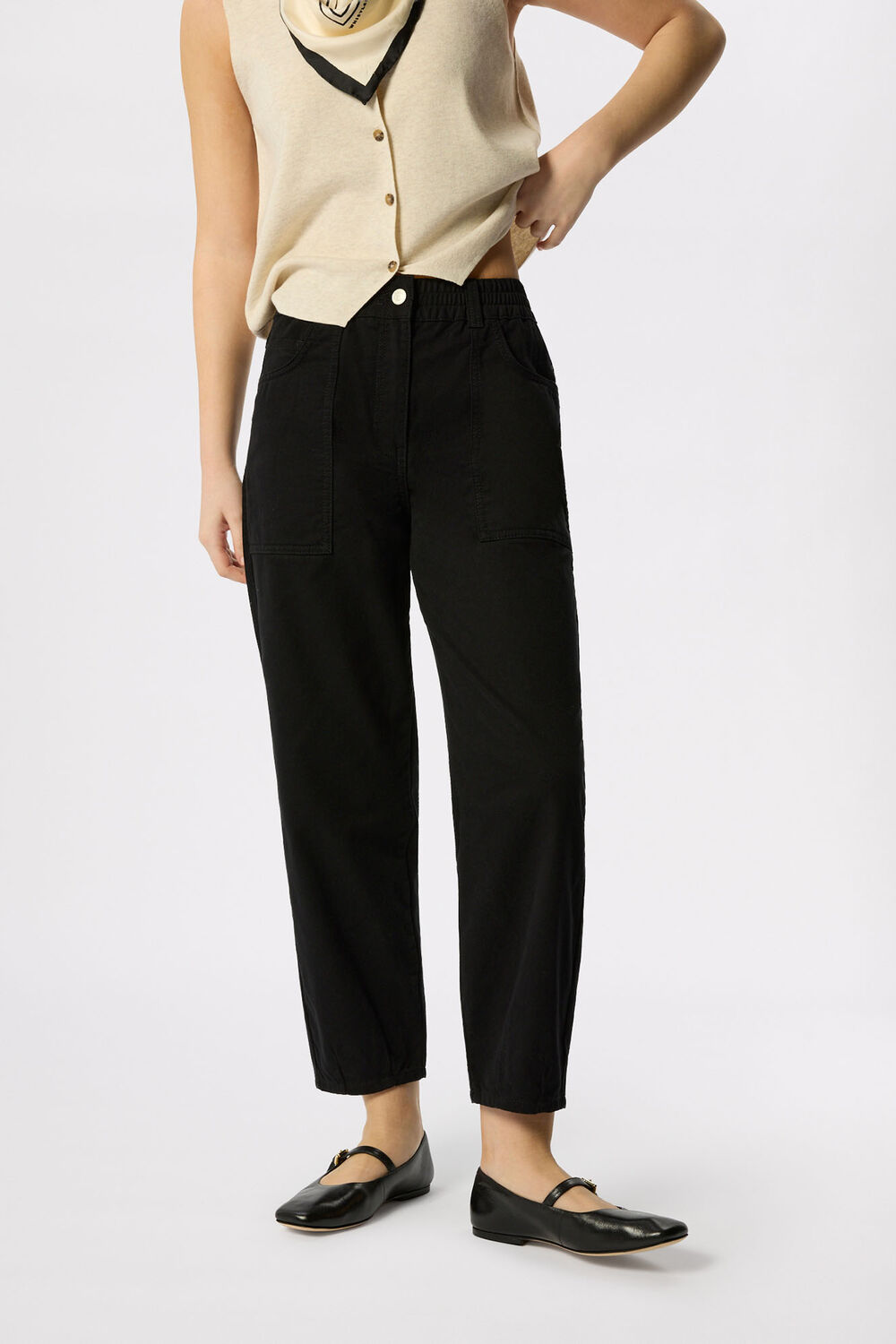 Solid Black Tessa Casual Pants&nbsp;