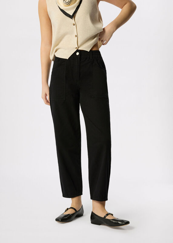 Solid Black Tessa Casual Pants&nbsp;