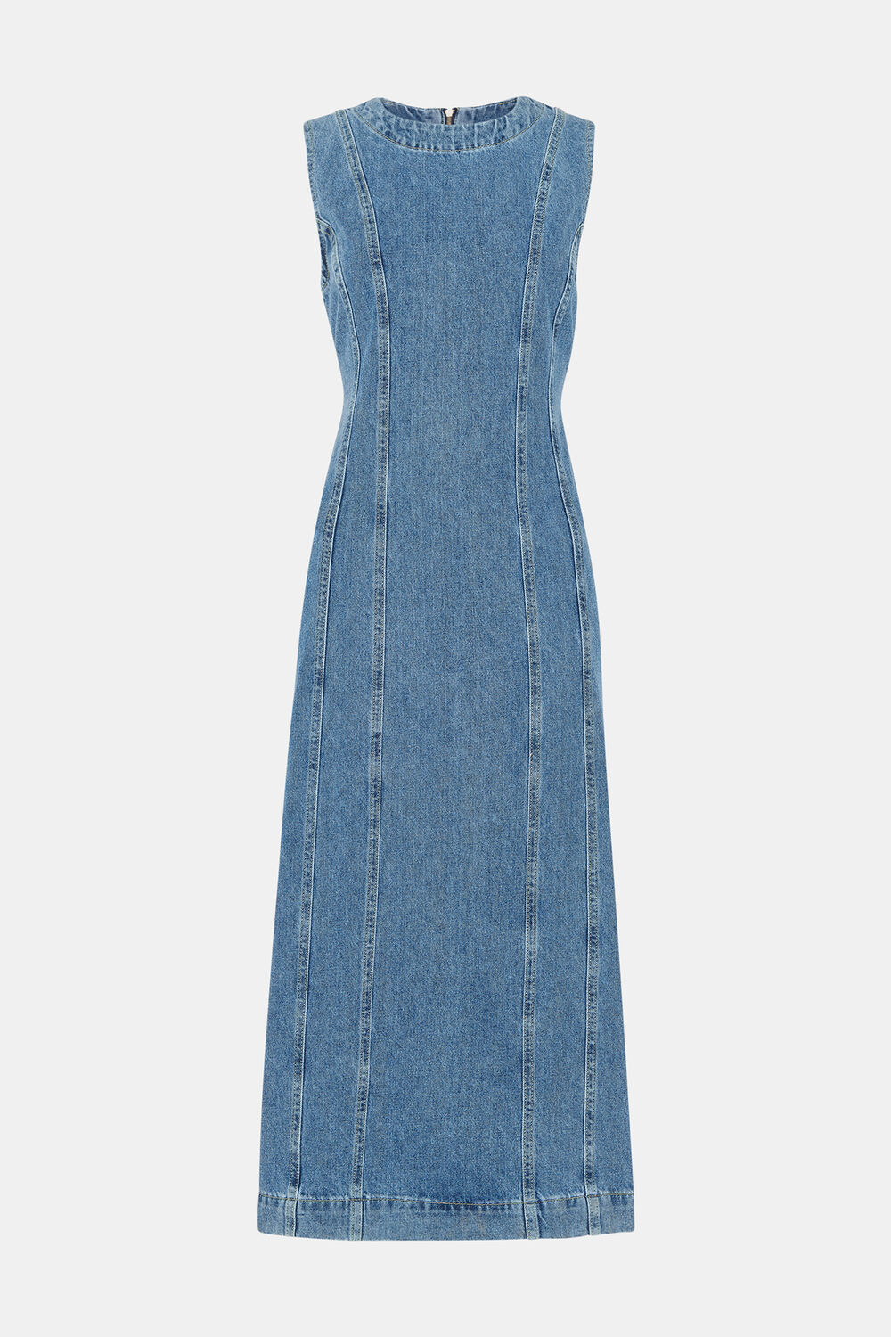 Sleeveless Denim Midi Dress