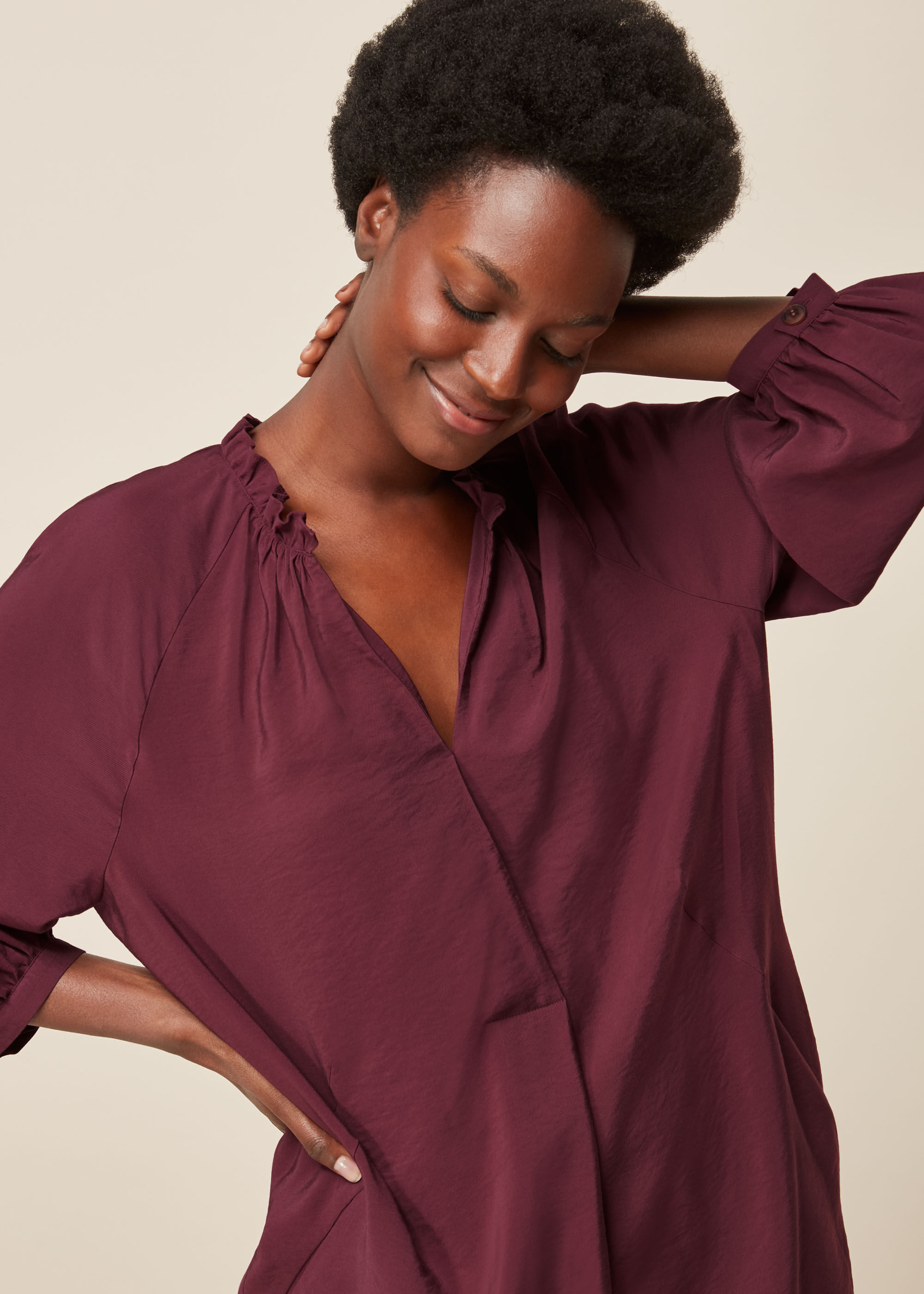 Whistles burgundy dress 2025