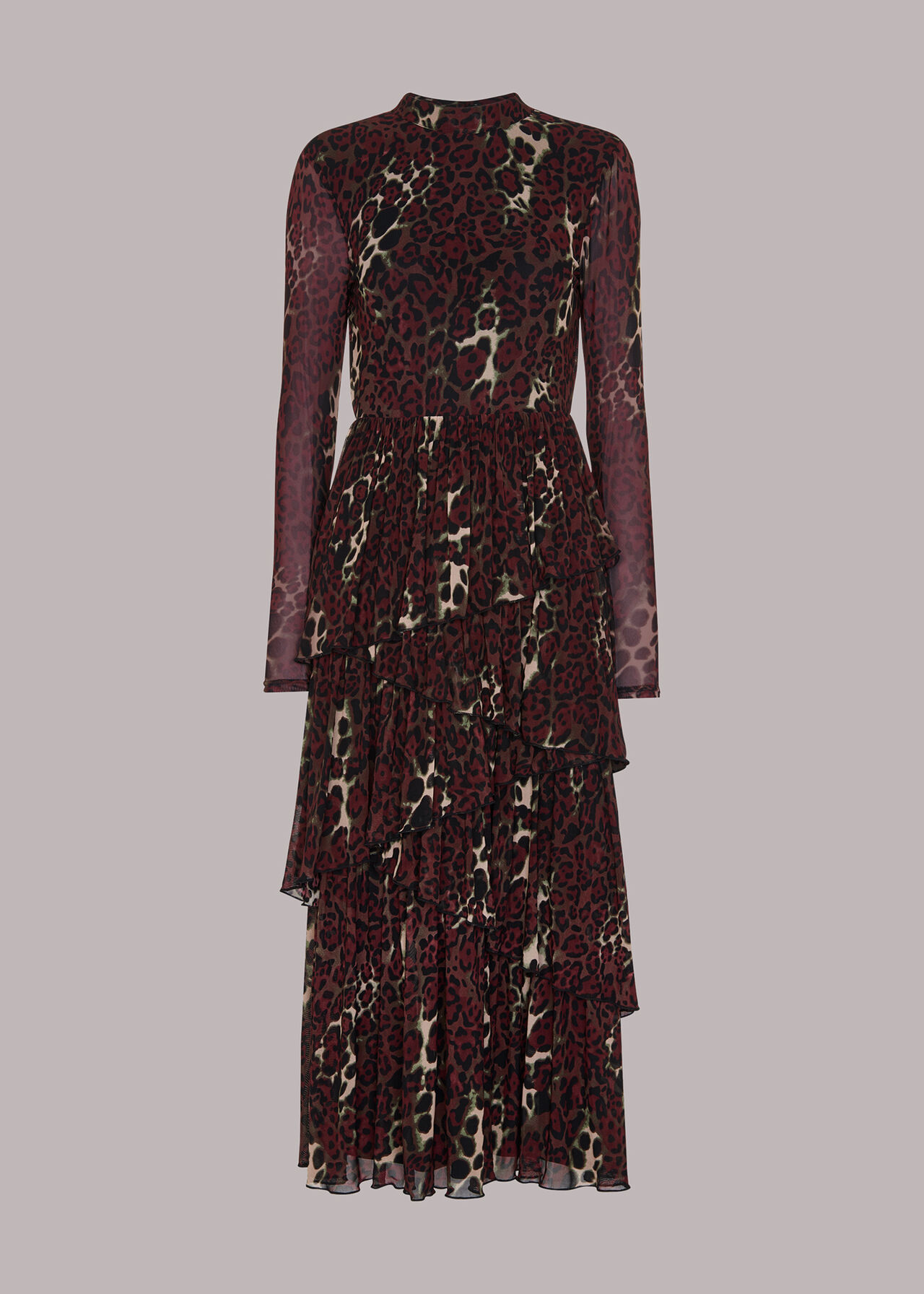 Night Cat Tiered Mesh Dress