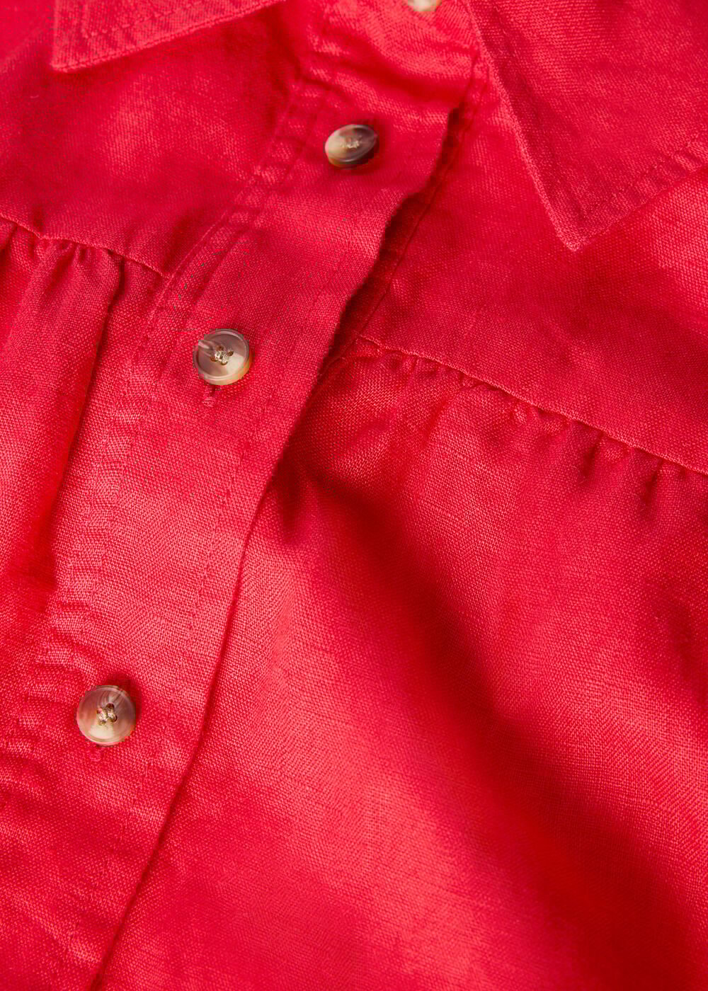 Gathered Linen Shirt