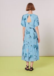 Abstract Print Silk Dress