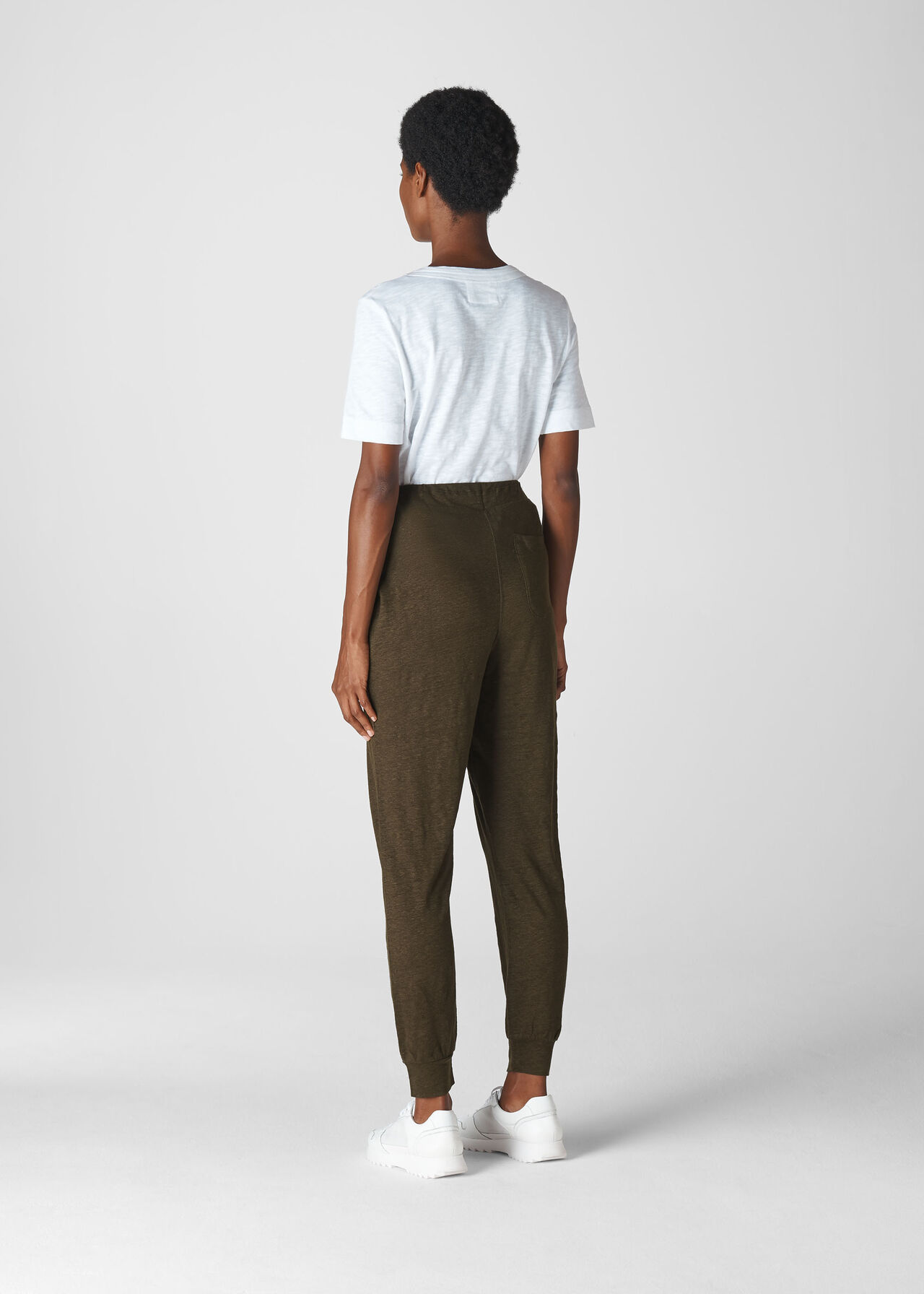 Washed Linen Jogger Khaki