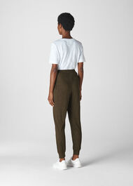 Washed Linen Jogger Khaki