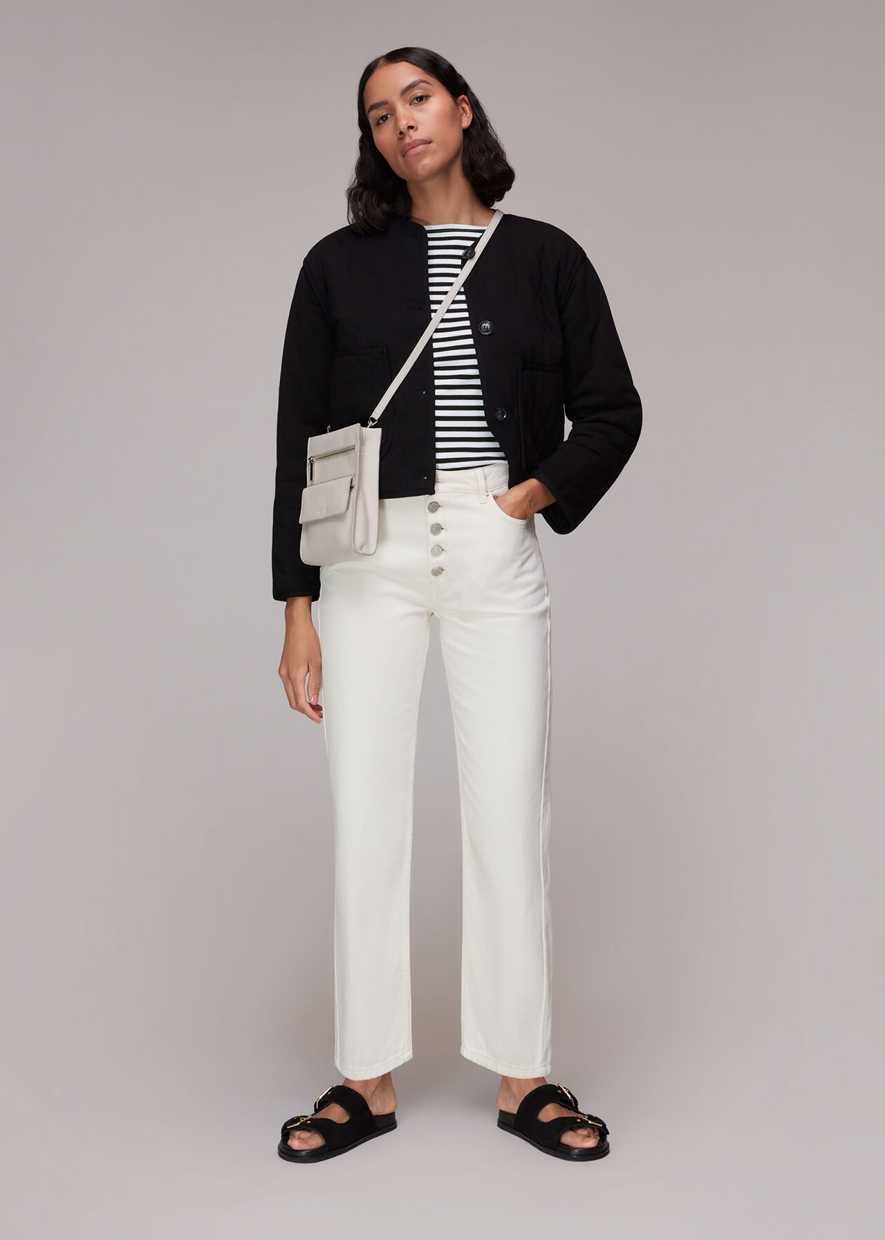 Boat Neck Ribbed Stripe Top