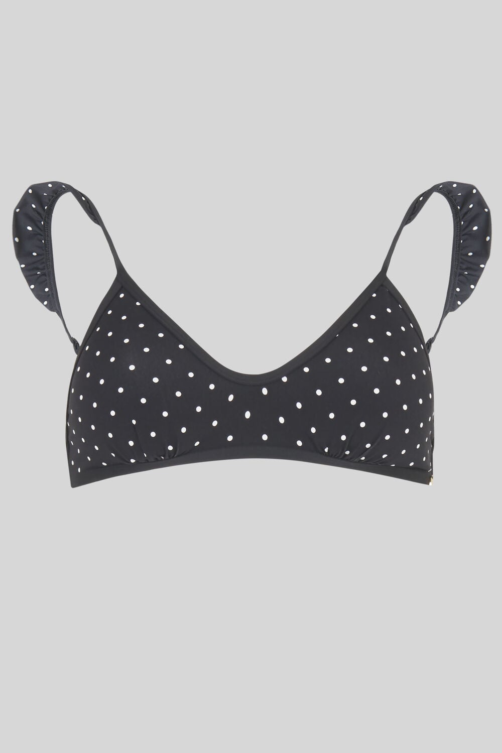 Santiago Spot Bikini Top Black and White