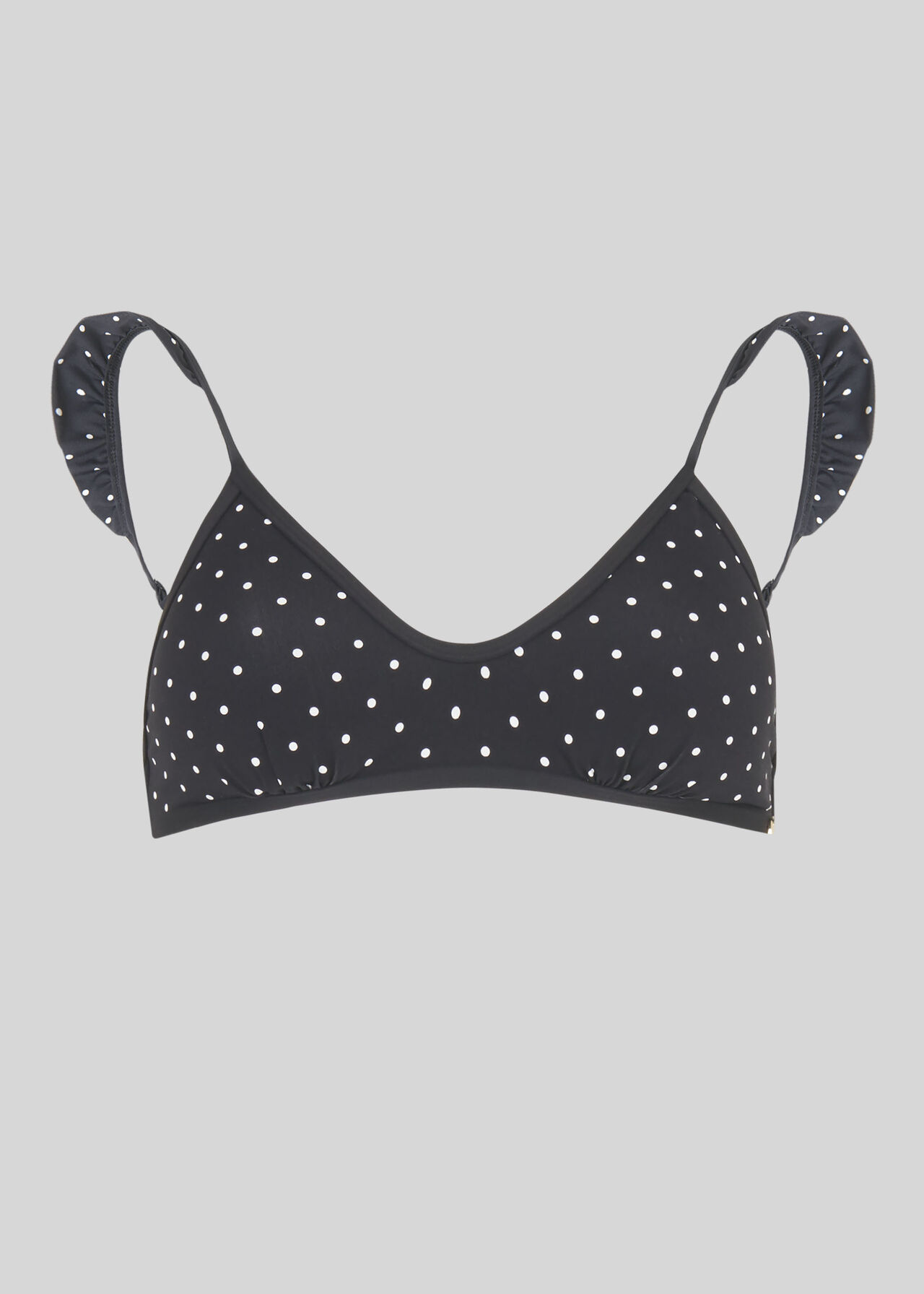 Santiago Spot Bikini Top Black and White