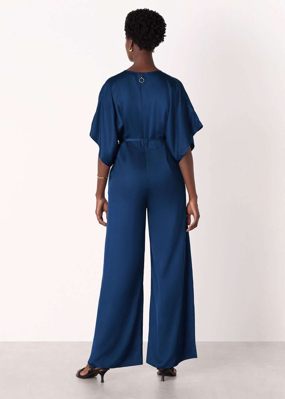 Satin Short Sleeve Jumpsuit