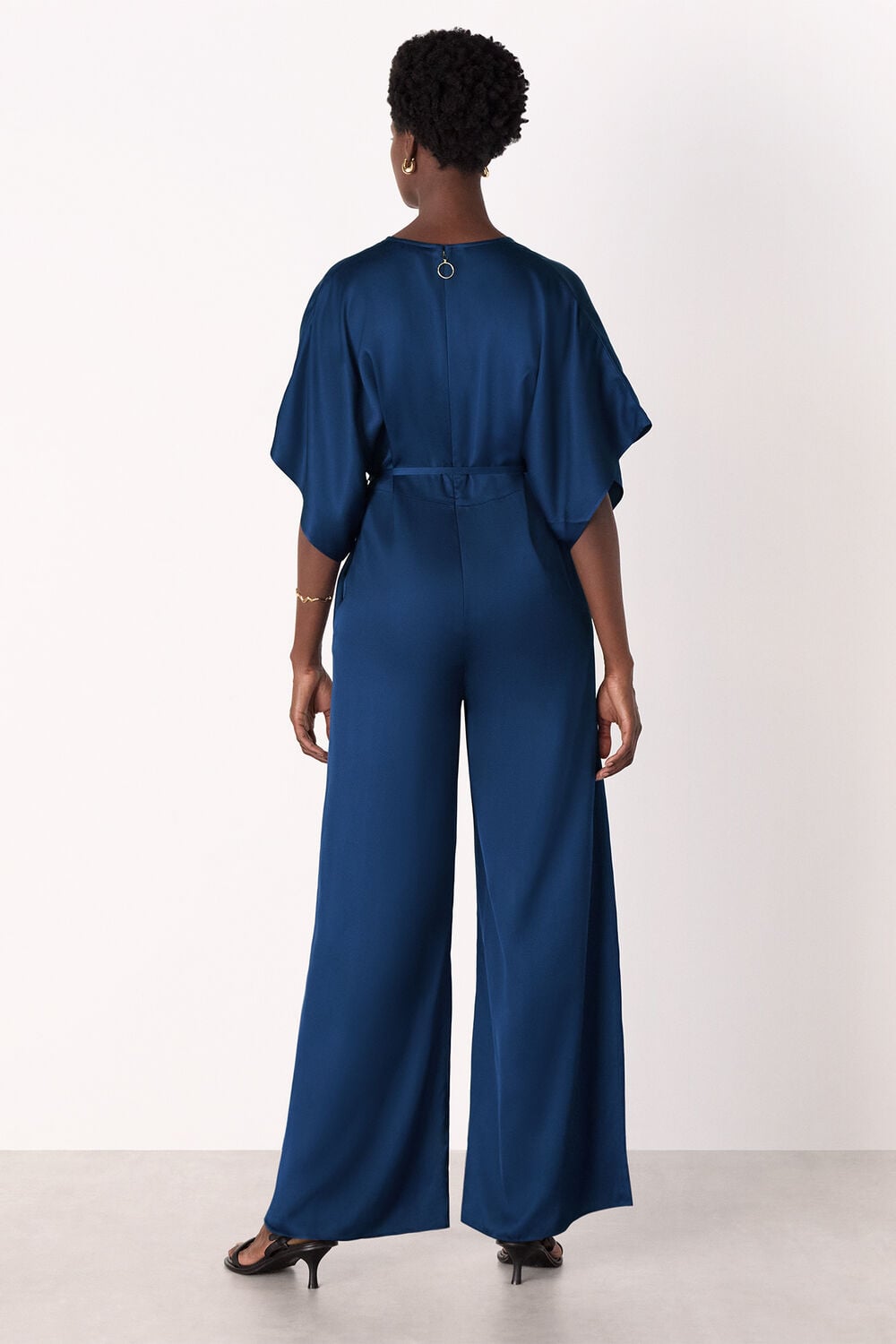 Satin Short Sleeve Jumpsuit