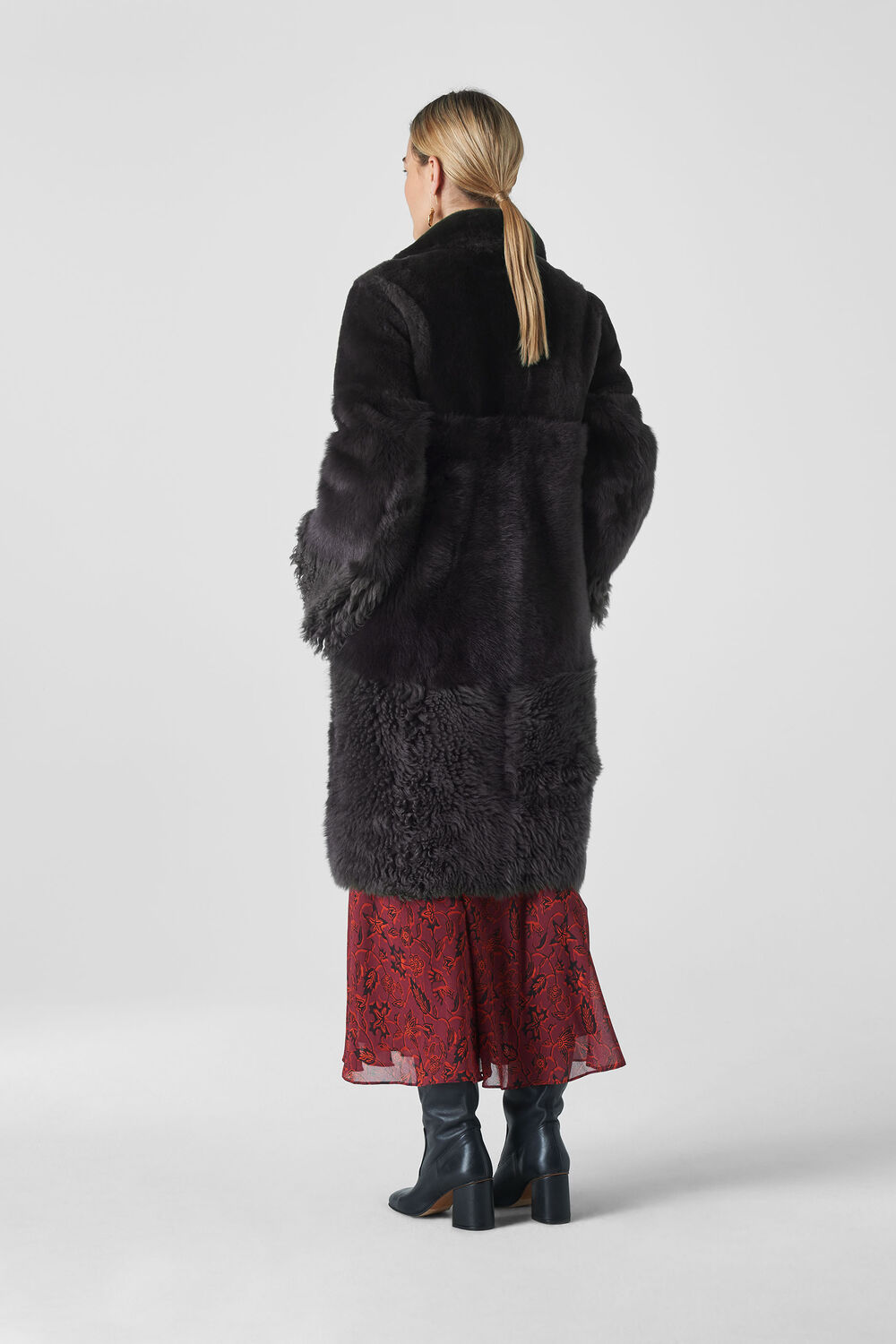 Cosma Shearling Coat Grey