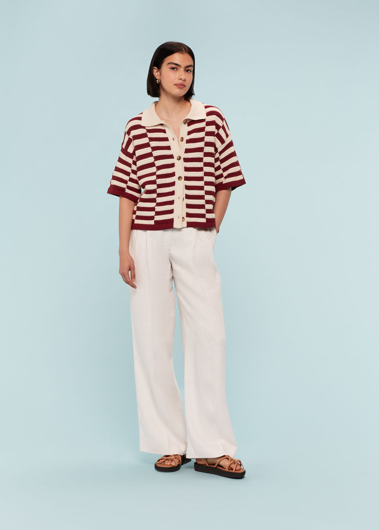 Lea Pleat Linen Trouser