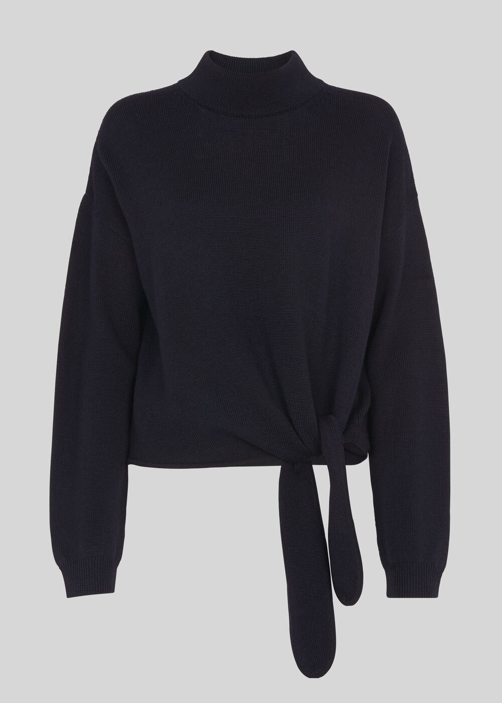 Merino Tie Side Sweater Navy