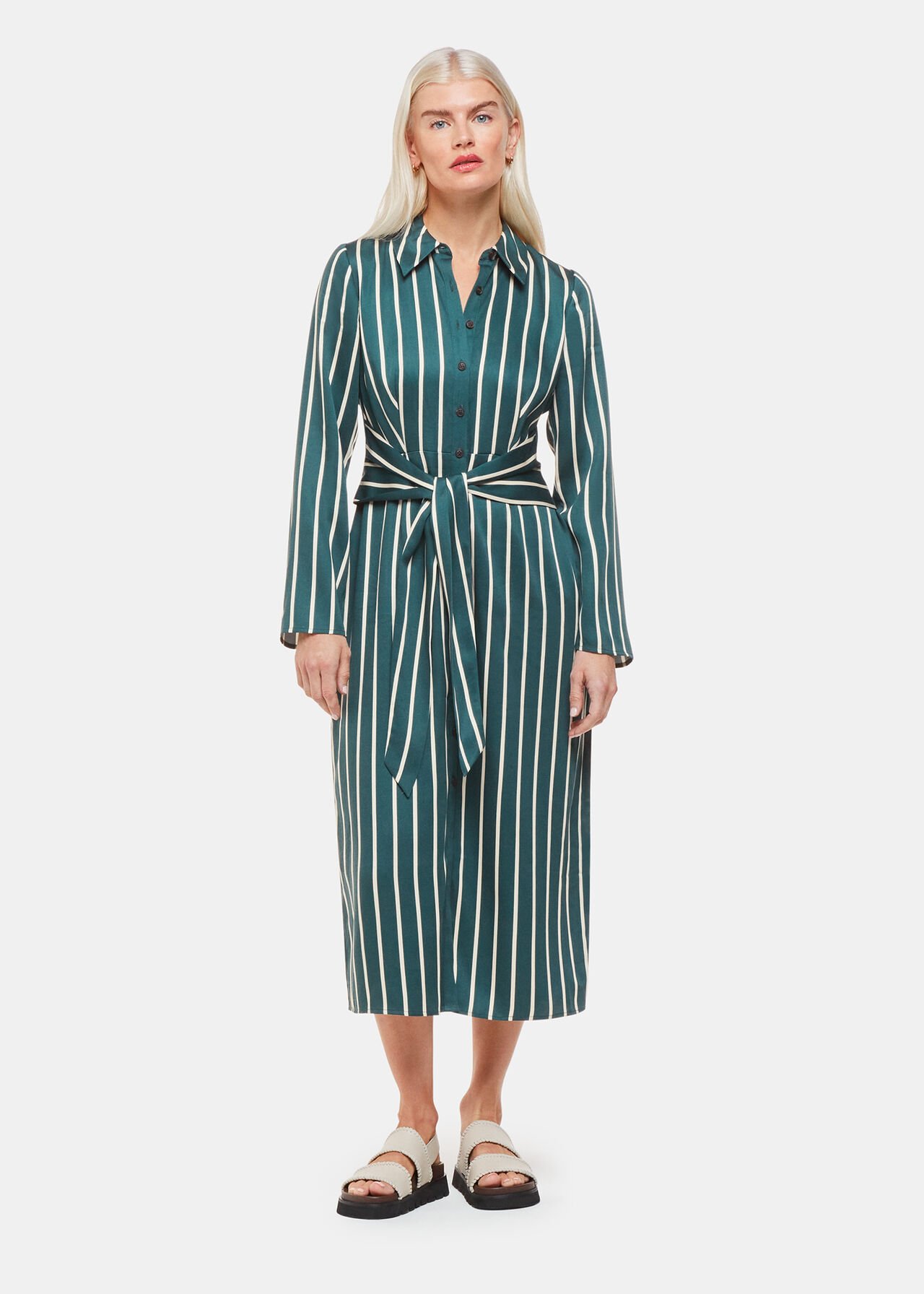 Petite Alex Stripe Shirt Dress