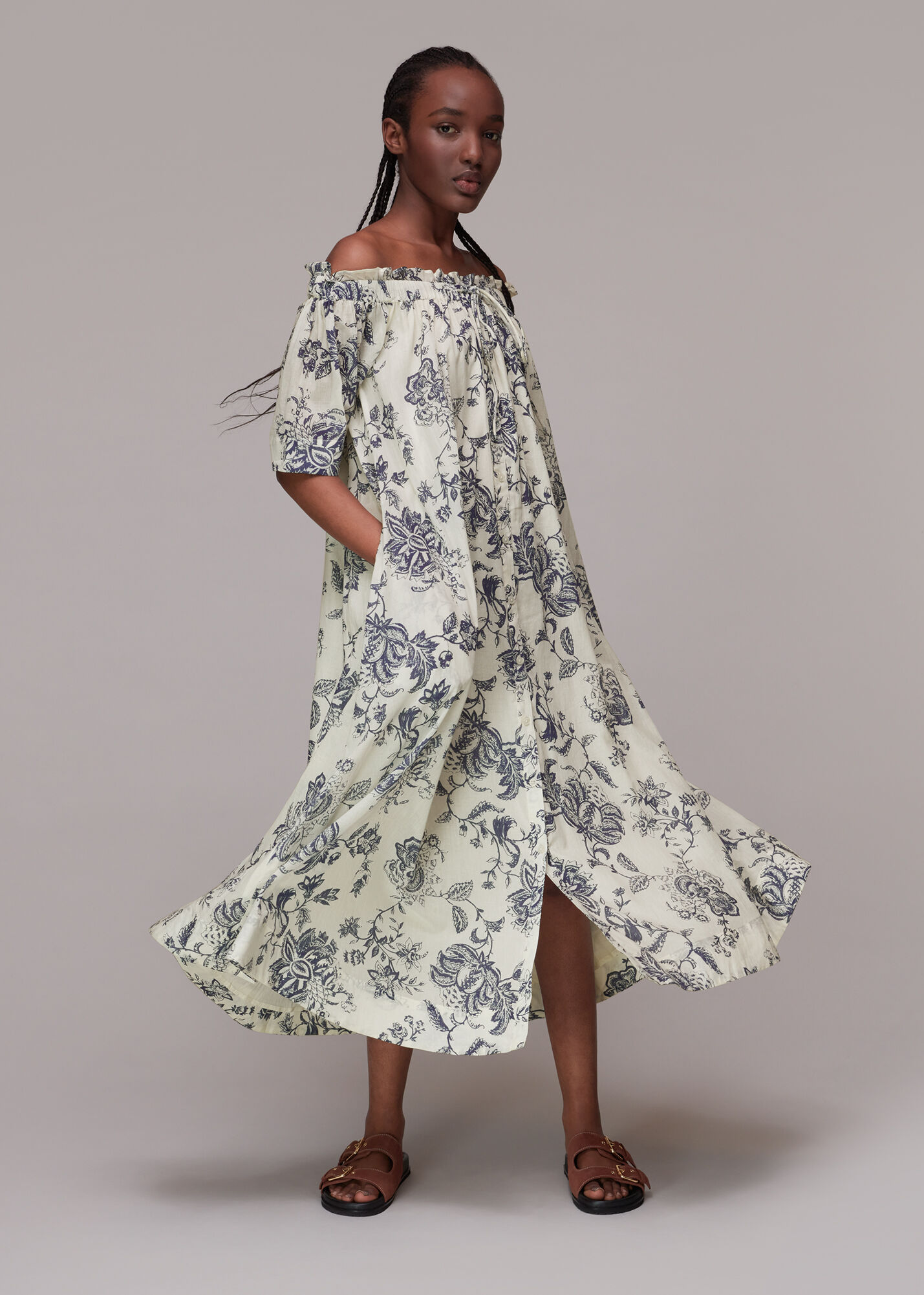 Blue Contemporary Floral Dress