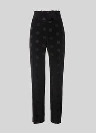 Spot Jacquard Straight Trouser Black